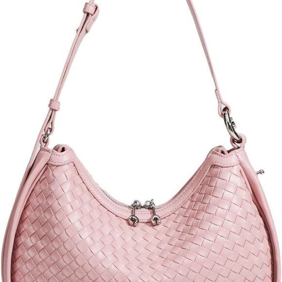 Crescent Shoulder Bag for Women, Woven Crossbody Bag, Small Clutch Purse, Hobo T